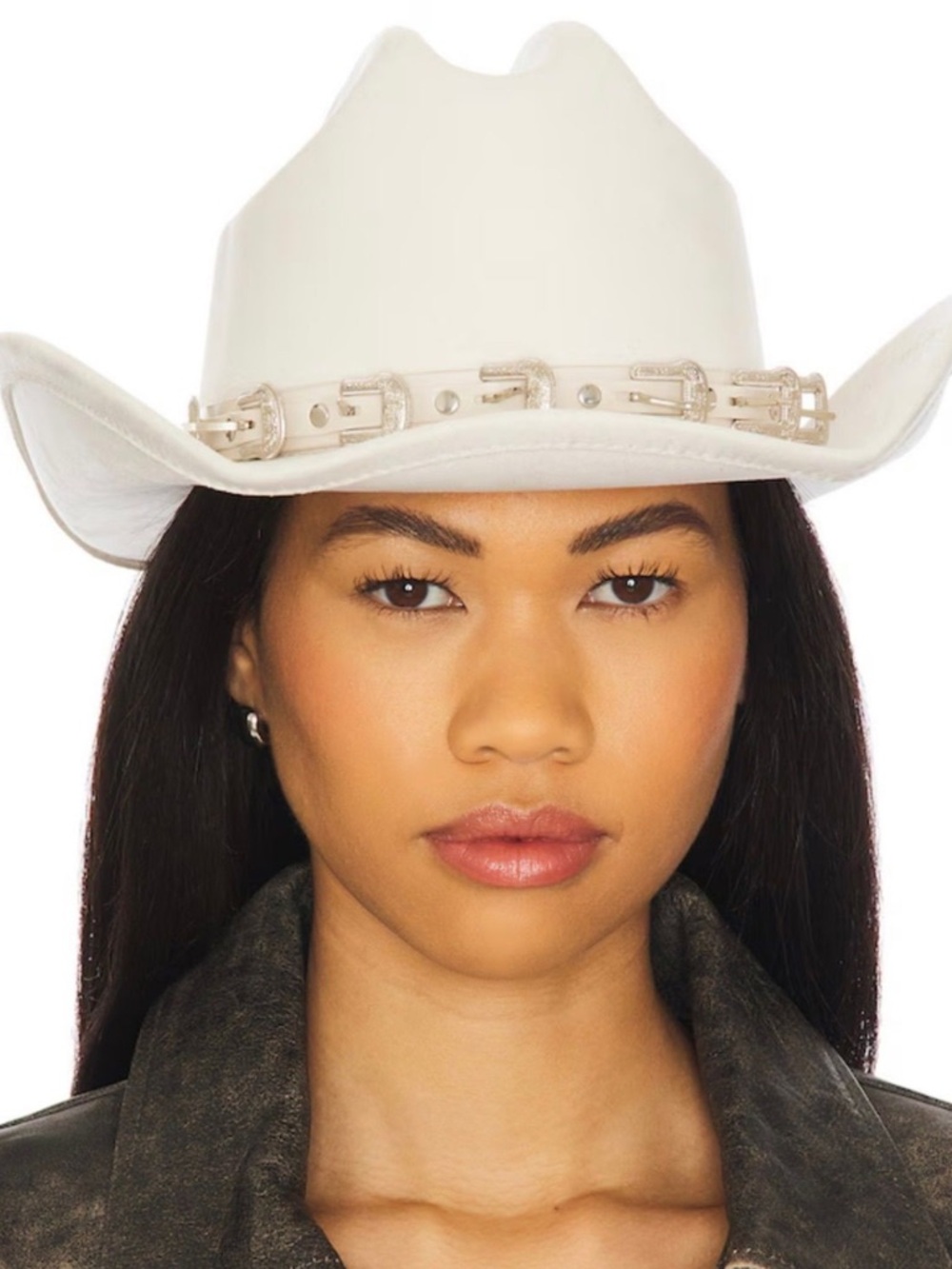 REVOLVE 8 Other Reasons Faux Suede Daphne Cowboy Hat in Ivory ) • msrp $94 NEW - Picture 1 of 3